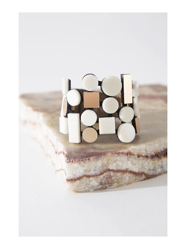 Brazalete Bauhaus Acrylic Oro & Crudo